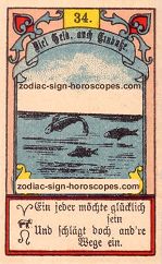 The fish antique Lenormand Tarot